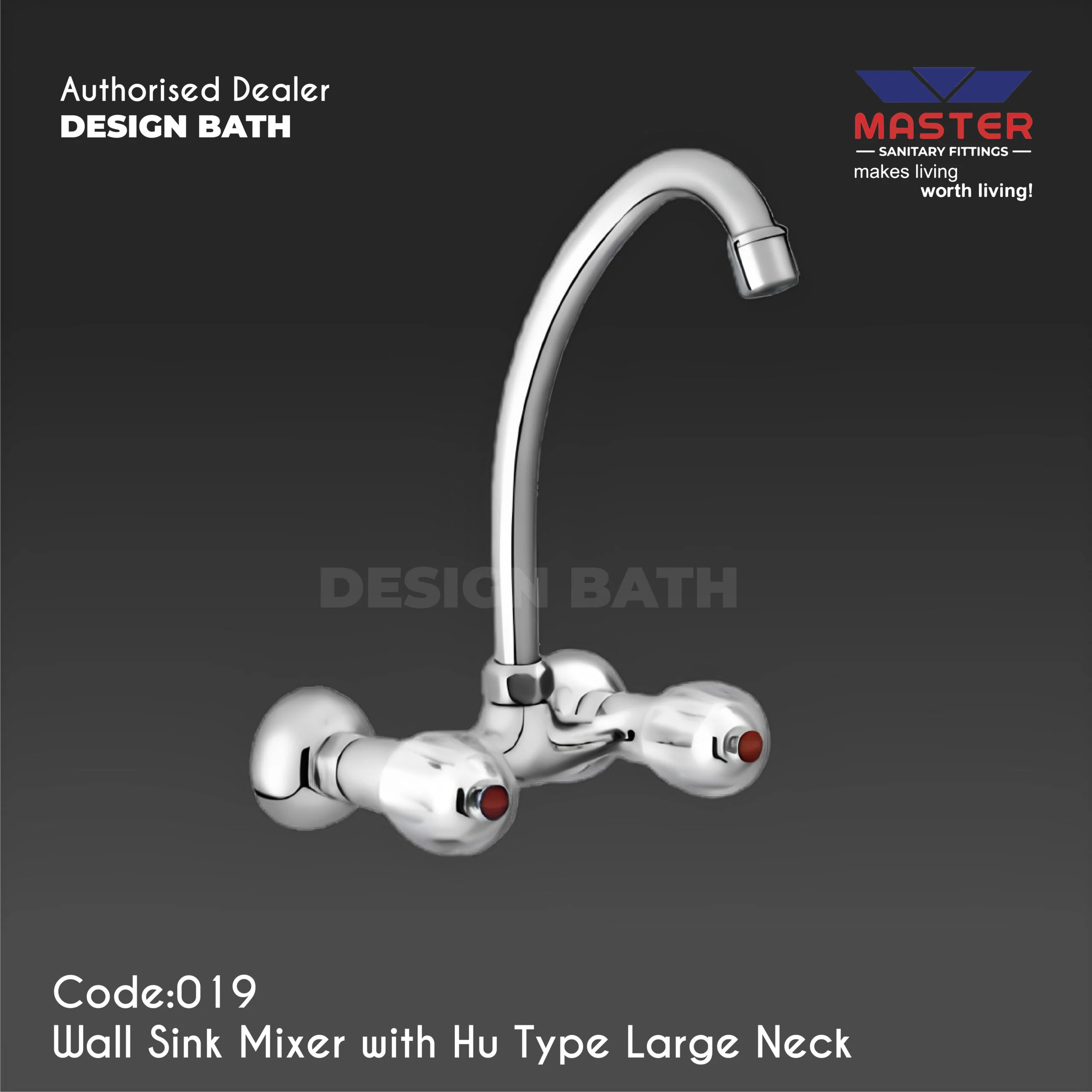 Master Wall Sink Mixer Mixer With Hu Type Large Neck 019